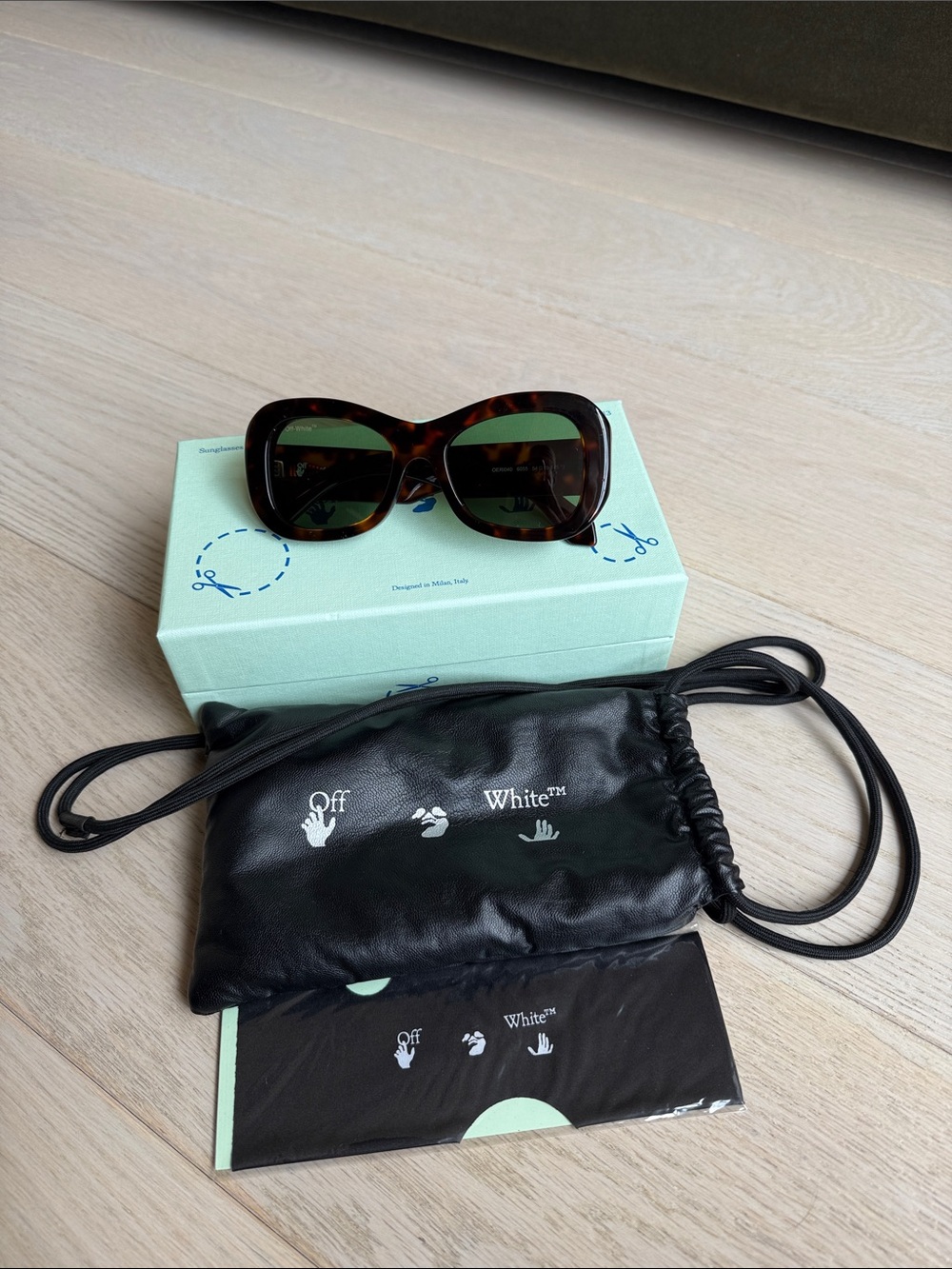 Off-White Pablo Sunglasses Havana Green Tortoise Shell Brown